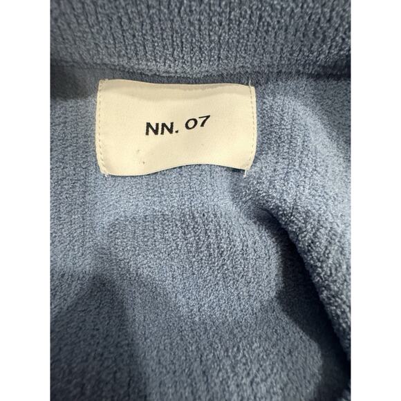 Blue Knit Sweater Relaxed Fit Pullover Long Sleeve Cozy Casual Top - Picture 4 of 6